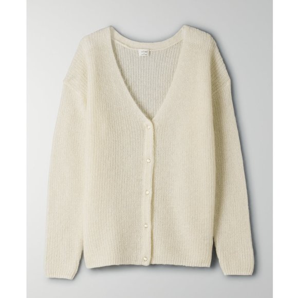 Wilfred Front To Back Cardigan / Size XS / Birch Mohair Alpaca Aritzia V-Neck - Picture 4 of 12